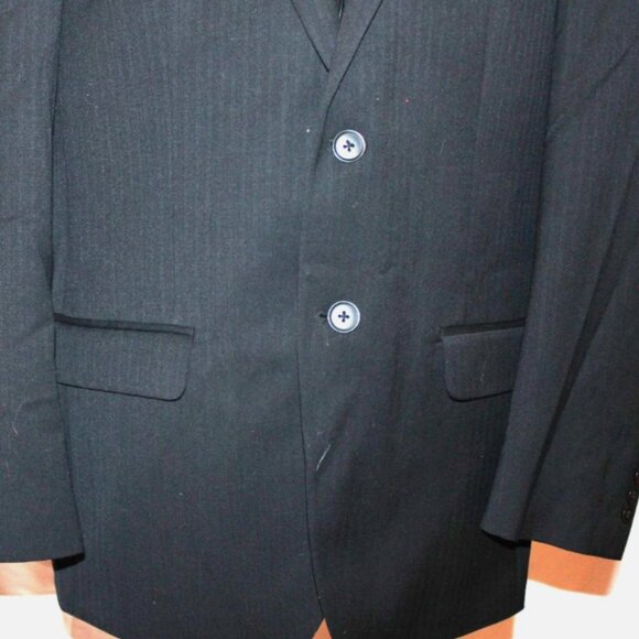 Men's Black Blazer Wool Blend Suit Jacket Button Front Michael Strahan 40 R - Picture 8 of 8